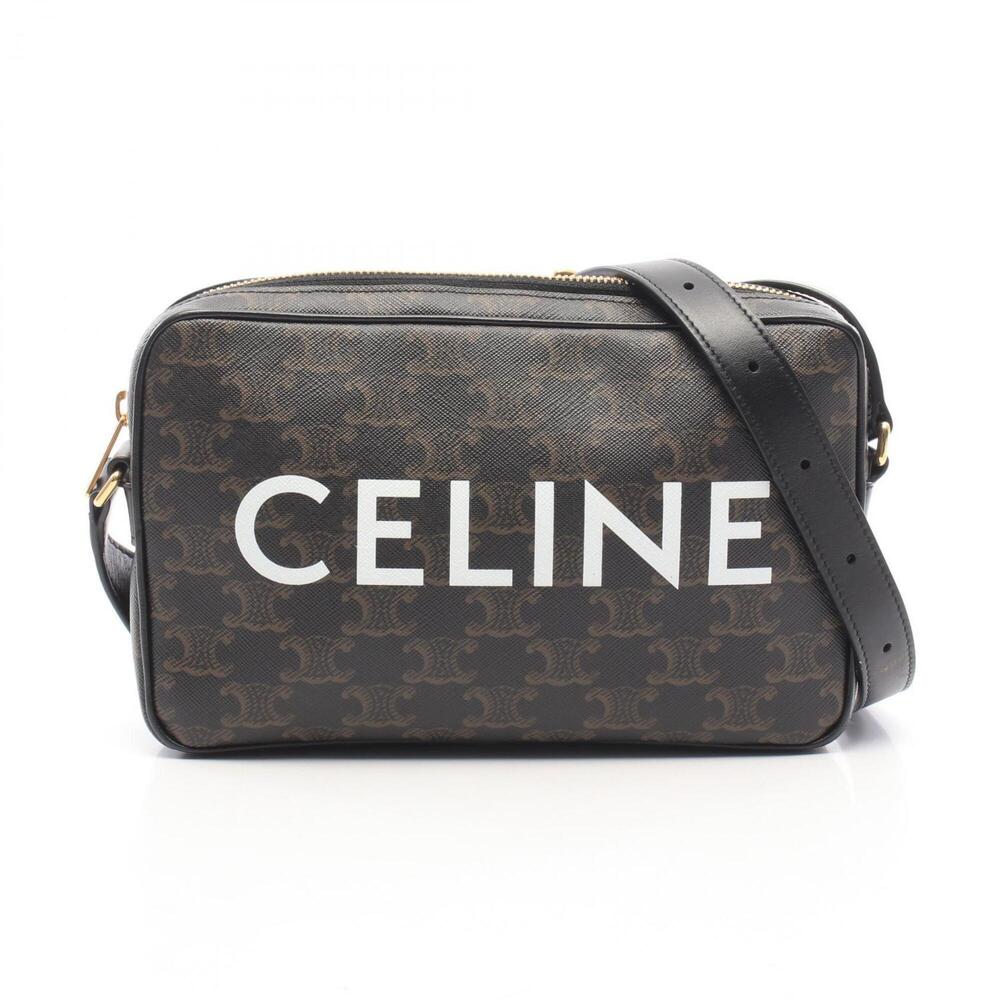 Celine Triomphe Medium Messenger Bag, Shoulder Handbag, Coated Canvas Leather...